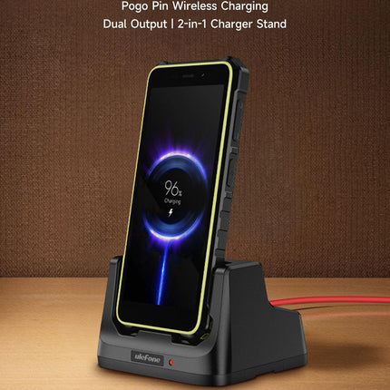 Ulefone RugKing 2 Pro Base de carga USB-C 5V 2A Antideslizante Negra