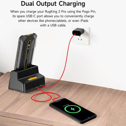 Ulefone RugKing 2 Pro Base de carga USB-C 5V 2A Antideslizante Negra