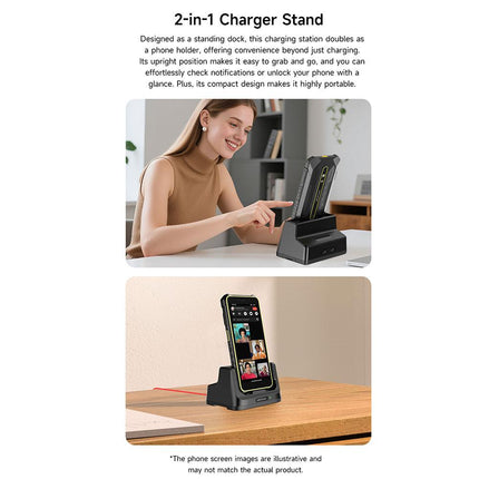 Ulefone RugKing 2 Pro Base de carga USB-C 5V 2A Antideslizante Negra