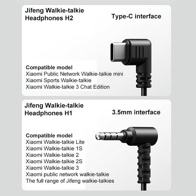 Xiaomi Youpin H2 Walkie Talkie Auricular Type-C 10mW 1.3m Negro