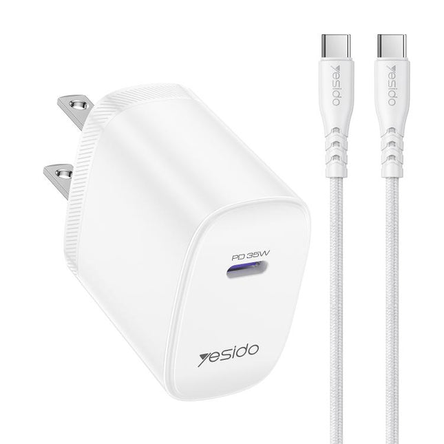 Yesido YC20U Cargador Rápido PD35W USB-C con Cable 1m Blanco