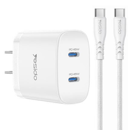 Yesido PD45W Cargador Doble USB-C 45W Protección Inteligente