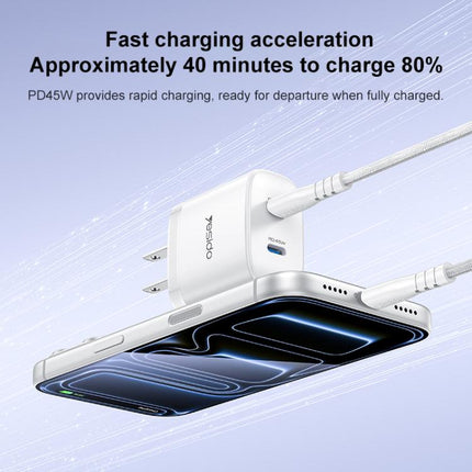 Yesido PD45W Cargador Doble USB-C 45W Protección Inteligente