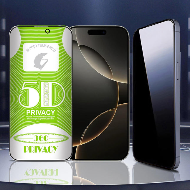 For iPhone Air Protector de Pantalla 5D Curvo con Caja Antipolvo y Privacidad 360