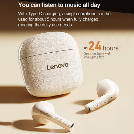 Lenovo EA166 TWS Auriculares Bluetooth Inalámbricos Semi-in-ear Blanco Bluetooth 5.4 y Reducción de Ruido ENC