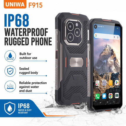 UNIWA F915 Teléfono Resistente 4GB 64GB Pantalla 6.28 Pulg IP68 US Plug