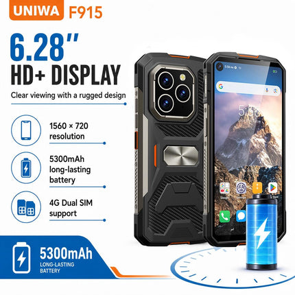 UNIWA F915 Teléfono Resistente 4GB 64GB Pantalla 6.28 Pulg IP68 US Plug
