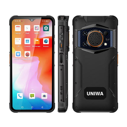UNIWA NR6600 Teléfono Resistente 12GB 256GB Pantalla 6.6 Pulgadas Batería 8000mAh 5G NFC PTT OTG Plug US Negro