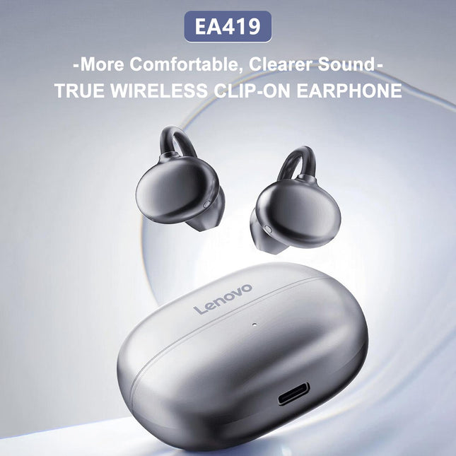 Lenovo EA419 Auriculares Bluetooth V5.3 Clip-On Negro 10mm 400mAh