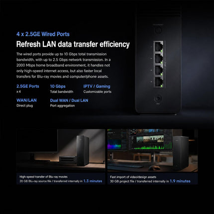 Xiaomi Router BE7200 Pro WiFi 7 AI Hub Dual Band 2.5G Port US Plug Gris