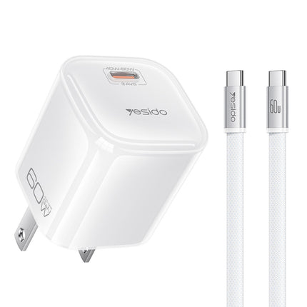 Yesido YC27U Cargador USB-C Transparente 40-60W Alta Potencia US Plug