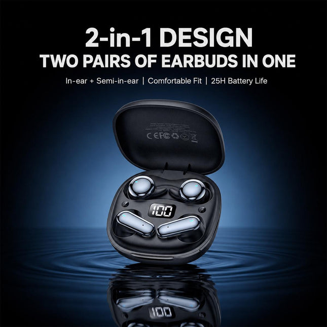 Yesido TWS47 Auriculares Bluetooth 2 en 1 con Pantalla LED y Drivers 13mm