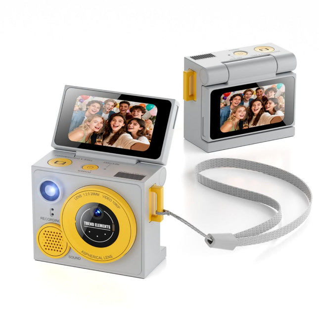 G13 Cámara Mini Deportiva con Pantalla LCD 1.47 Pulgadas y Video 1080P HD Amarilla