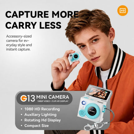G13 Cámara Deportiva Mini con Pantalla LCD 1.47 Pulgadas y Video 1080P HD Azul