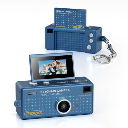 G62 Pro Cámara Mini Retro con Pantalla Flip 0.97 Pulgadas 1080P HD Azul