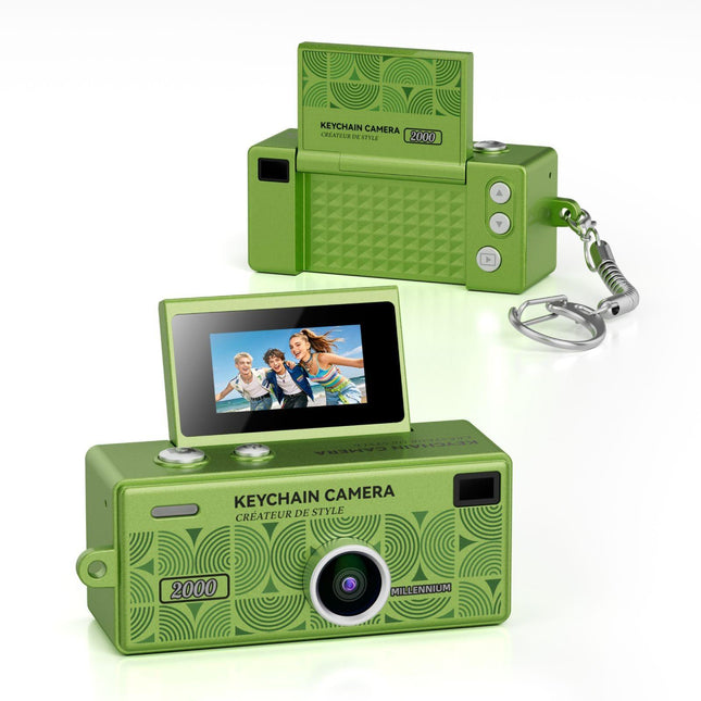 G62 Pro Cámara Mini Retro con Pantalla Flip 0.97 Pulgadas y Video 1080P HD Verde