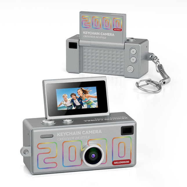 G62 Pro Cámara Mini Retro con Pantalla Flip 0.97 Pulgadas y Video 1080P HD Plata