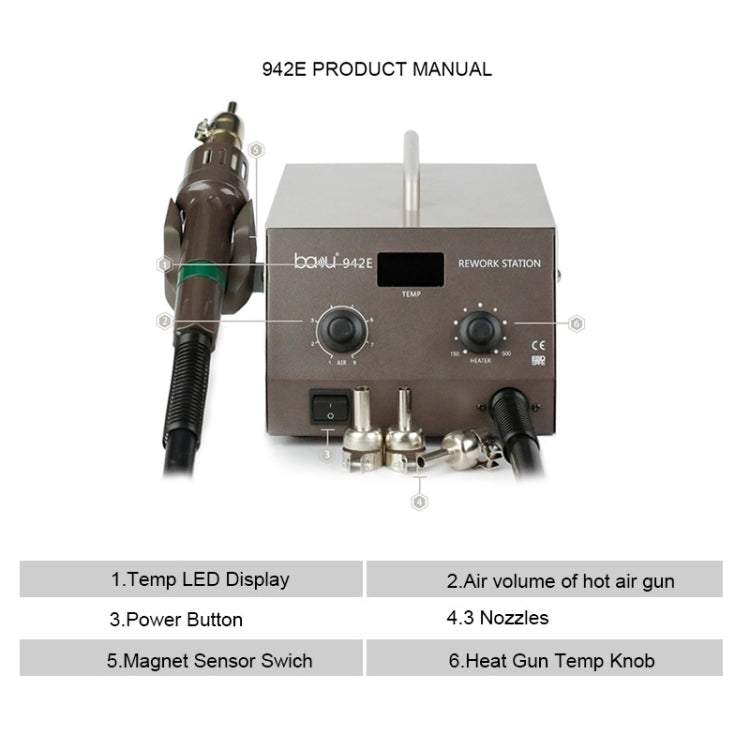 BAKU BA-942E Estación Desoldar con Temperatura Ajustable 110V Reparaciones