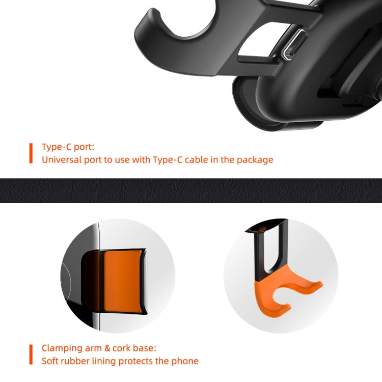 ROCK W31 Car Gravity Cargador Inalámbrico De Aire 360 Grados
