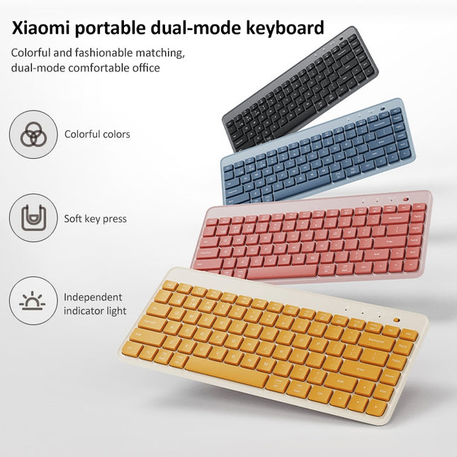 Xiaomi XMBXJP01YM Teclado portátil 85 teclas doble modo beige blanco con soporte y receptor