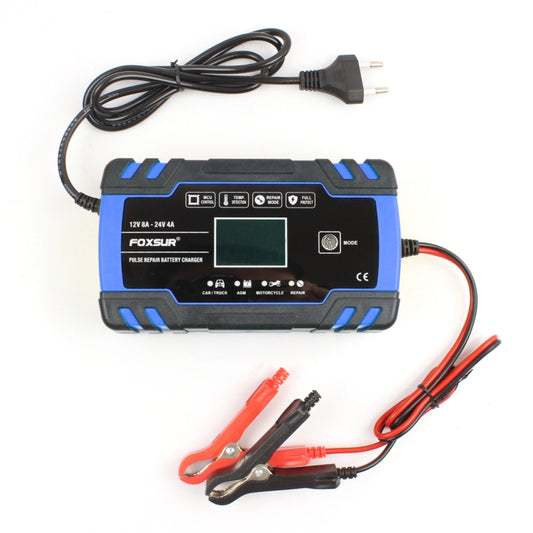 FOXSUR Cargador AGM 12V24V Enchufe UE Carga 3 Etapas