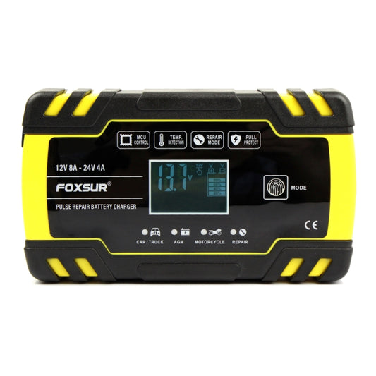 FOXSUR Cargador AGM 12V-24V Enchufe UE Carga Automática