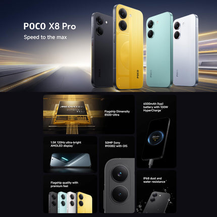 Xiaomi POCO X8 Pro Global Smartphone 12GB RAM 512GB 6.59 Pulgadas AMOLED 120Hz Blanco
