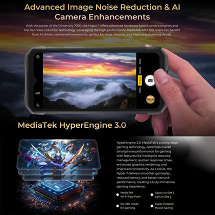 HOTWAV Hyper 7 Teléfono Resistente 8GB+256GB 10800mAh 5G