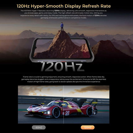 HOTWAV Hyper 7 Teléfono Resistente 8GB+256GB 10800mAh 5G