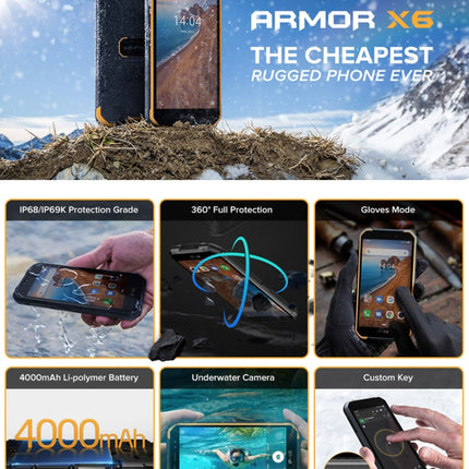 Ulefone Armor X6 Rugged Phone 12GB+512GB Smartphone Resistencia