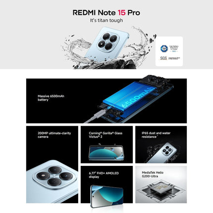 Xiaomi Redmi Note 15 Pro 4G 8GB+256GB Pantalla 6.77 pulgadas