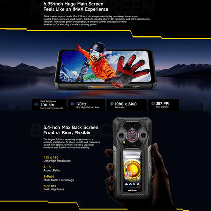 Ulefone Armor 21 Teléfono Rugged 8GB 256GB 9600mAh Pantalla 6.58