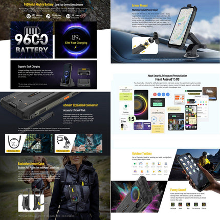 Ulefone Armor 21 Teléfono Rugged 8GB 256GB 9600mAh Pantalla 6.58