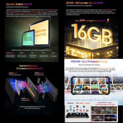 Ulefone Armor 9 Smartphone 8GB+256GB 4G IP68 IP69K Resistencia A Golpes