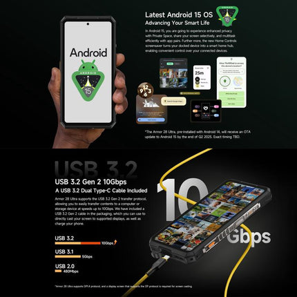 Ulefone Armor 28 UltraThermal Teléfono 16GB+1TB 5G Batería by Ulefone