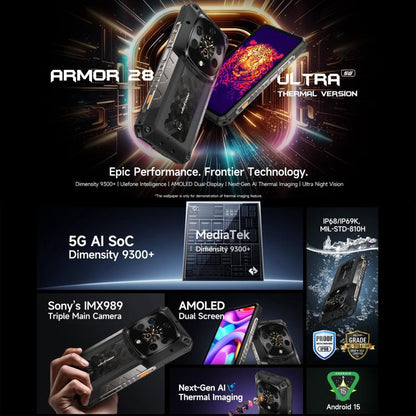 Ulefone Armor 28 UltraThermal Teléfono 16GB+1TB 5G Batería by Ulefone