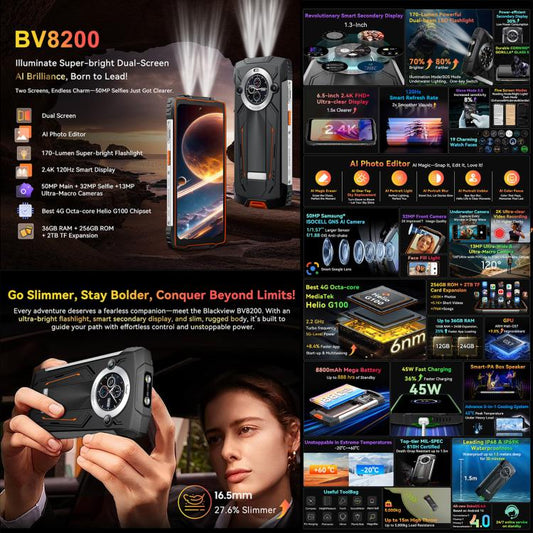 Blackview BV8200 Teléfono 12GB+256GB 6.5 Pulgadas 4G by Blackview