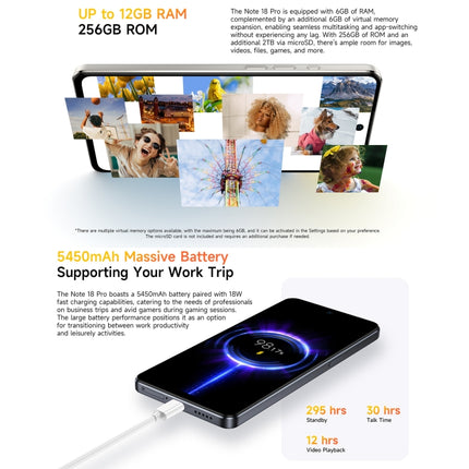 Ulefone Note 18 Pro Smartphone 6GB+256GB 6.78 Pulgadas 4G