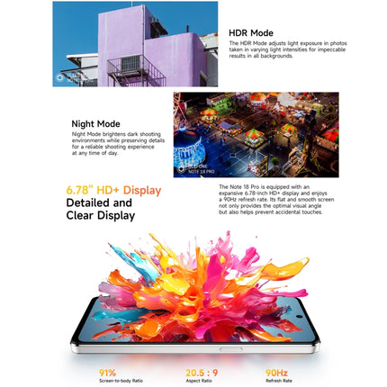Ulefone Note 18 Pro Smartphone 6GB+256GB 6.78 Pulgadas 4G