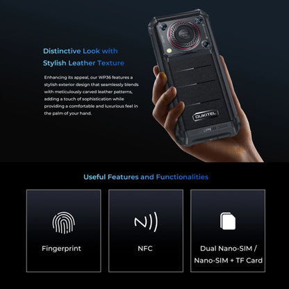 Oukitel WP36 Pro, 6GB+256GB, Smartphone Resistente, 10600mAh, IP68/IP69K, 4G, MediaTek Octa Core