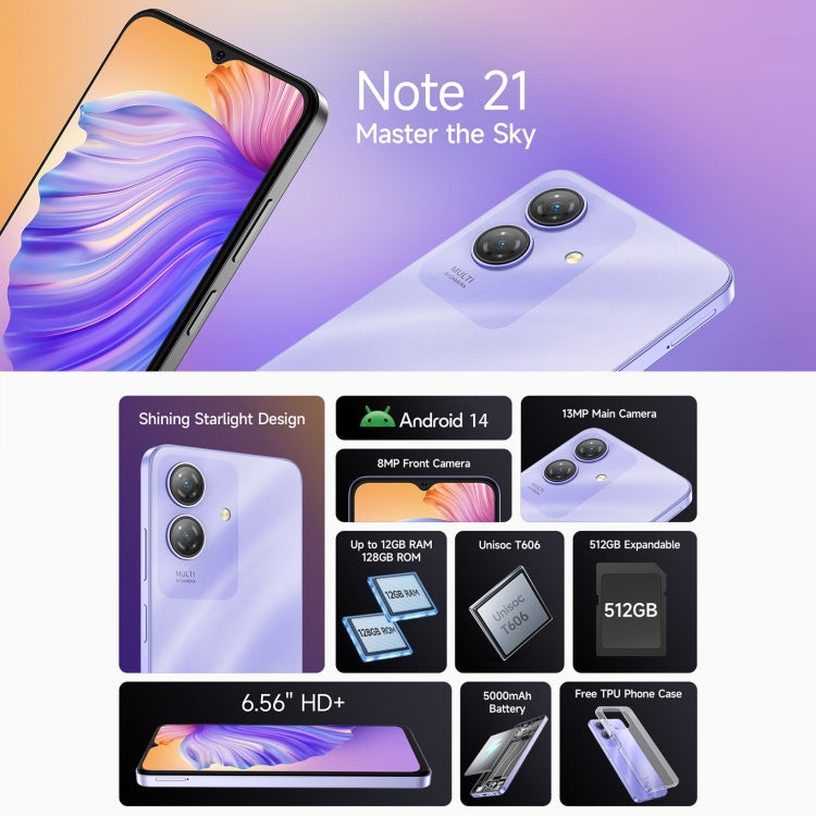Ulefone Note 21, 4 GB + 128 GB, Android 14, 5000mAh, 4G