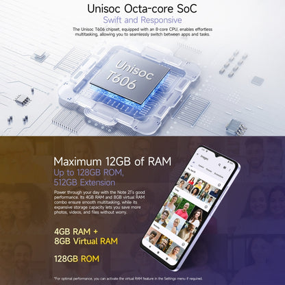 Ulefone Note 21, 4 GB + 128 GB, Android 14, 5000mAh, 4G