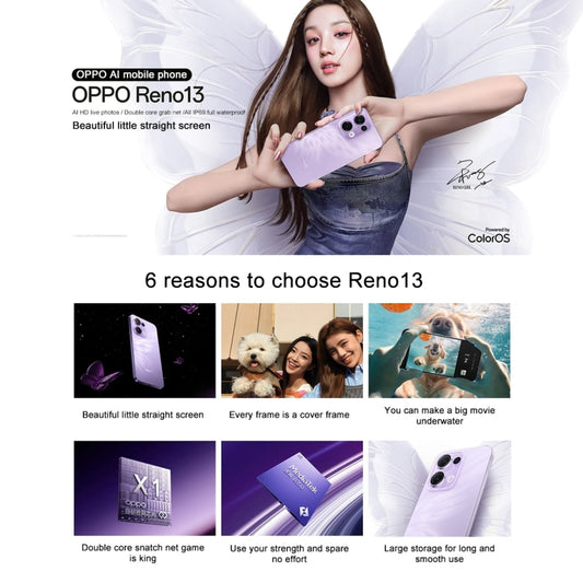 Teléfono OPPO Reno13 AI 16GB+1TB 5G Pantalla AMOLED 6,59 pulgadas