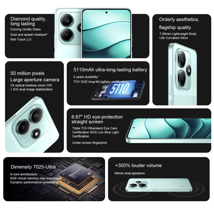Xiaomi Redmi Note 14 5G, 8 GB + 256 GB, Pantalla OLED 120Hz, 5110 mAh