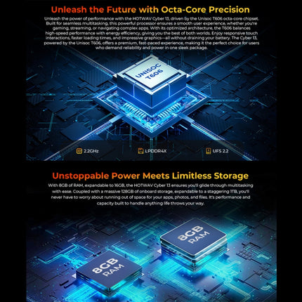 Hotwav Cyber 13 Teléfono 8GB+128GB 6,6 Pulgadas IP68 4G