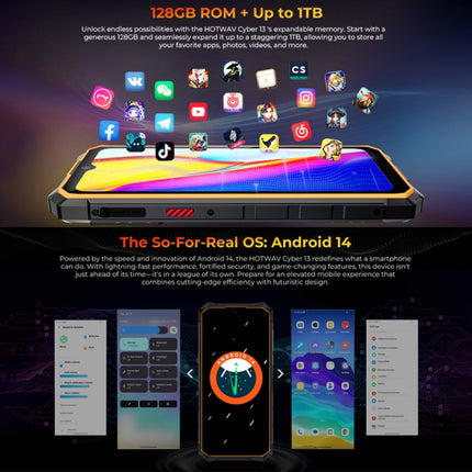 Hotwav Cyber 13 Teléfono 8GB+128GB 6,6 Pulgadas IP68 4G
