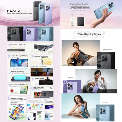 Blackview Oscal FLAT 2 Teléfono Móvil 4GB+128GB Android 14