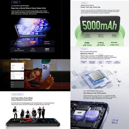 Blackview Oscal FLAT 2 Teléfono Móvil 4GB+128GB Android 14