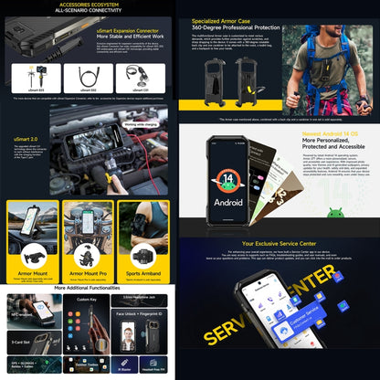 Ulefone Armor 27T, Teléfono Resistente 12GB+256GB, Cámara Térmica, Batería 10600mAh, 4G, Android 14