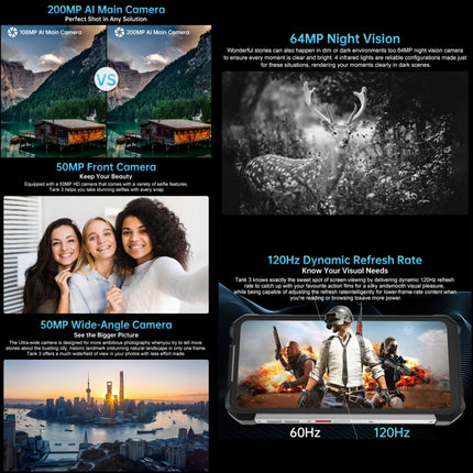 Unihertz Tank 3 8849 Smartphone 16GB+512GB 5G Cámara 200MP by Unihertz